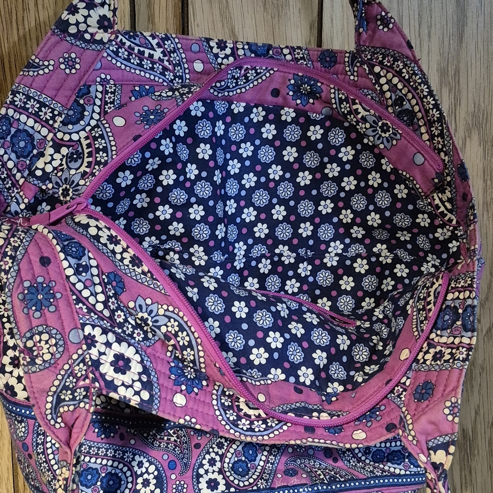 Vera Bradley Pink and Blue Floral Paisley Tote